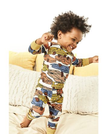 Baby 4-Piece Stripes & Cars 100% Snug Fit Cotton Pajamas, 